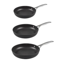 Tris di padelle in alluminio antiaderente per induzione linea Alba di Ballarini, diam. 20,24,28cm