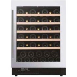 Dunavox Cantina Linea Exclusive monotemperatura con porta vetrata con cornice inox, cassa nera e maniglia inox - classe G, 46 bottiglie - DAUF-46.138SS