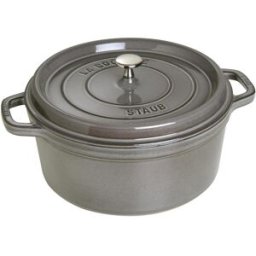 Staub Casseruola tonda in ghisa per induzione colore grigio con maniglie e coperchio, diam. 20cm
