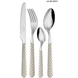 Neva Posateria Creativa Servizio posate Decoro Pied De Poule tortora 24 pezzi