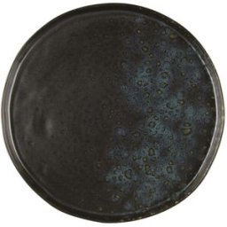 Piatto rotondo nero con puntini blu Le Coq Phobos, diam. 31cm, 6 pezzi