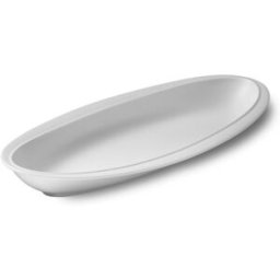 Vassoio ovale fondo bianco in porcellana Le Coq Parthenon, cm 30,5x13