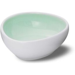 Coppetta angolare acquamarina in porcellana Le Coq Ninfa, cm 11x10,5, 6 pezzi