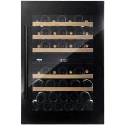 Dunavox Cantina Linea Prime porta 'full glass' nera con maniglia nera, classe F, 44 bottiglie - DVP-44.120DB