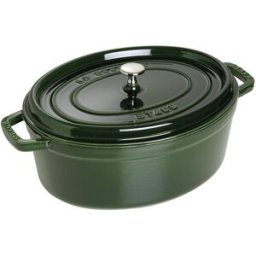 Staub Casseruola ovale in ghisa per induzione colore verde con maniglie e coperchio, diam. 29cm