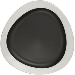 Piatto pane nero con fascia bianca in porcellana Le Coq Persephone, diam. 15,5cm, 6 pezzi