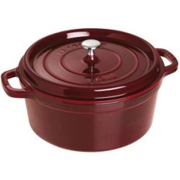 Staub Casseruola tonda in ghisa per induzione colore rosso granato con maniglie e coperchio, diam. 22cm