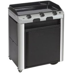 Combo Plancha a gas Fusion 75 inox con carrello Enò