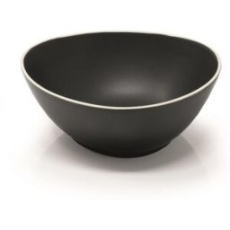 Coppa angolare nera con filo bianco in porcellana Le Coq Persephone, diam. 9cm, 6 pezzi