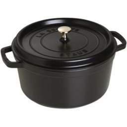Staub Casseruola tonda in ghisa per induzione colore nero con maniglie e coperchio, diam. 34cm