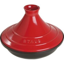 Tajine in ghisa per induzione con cono in ceramica colore rosso di Staub, diam.28cm