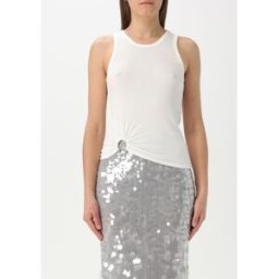 Rabanne Top in cotone stretch Bianco Taglia 38