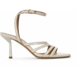 WO MILANO - Sandalo multifascia in pelle lucida - Colore: Beige,Taglia: 36