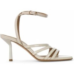 WO MILANO - Sandalo multifascia in pelle lucida - Colore: Beige,Taglia: 41