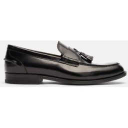Scarosso Ralph Black Bright - Uomo Mocassini Nero - Pelle Di Vitello Spazzolata 43,5