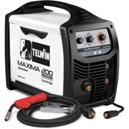 Telwin Maxima 200 Synergic - Saldatrice Inverter Multiprocesso (MIG-MAG/FLUX/BRAZING/MMA/TIG LIFT) - GAS/NO GAS