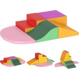 Homcom Set Costruzioni Morbide per Bambini 1-3 Anni da 6 Pezzi in PU ed EPE Multicolore