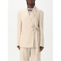 Jw Anderson Blazer doppiopetto in viscosa e seta Beige Taglia 8
