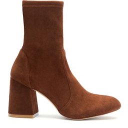 Stuart Weitzman Flareblock 85 Stretch Bootie - Donna Deep Coffee 35.5