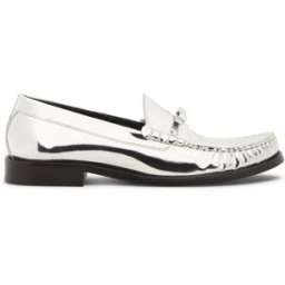 Stuart Weitzman Lottie Bow Loafer - Donna Silver 39.5