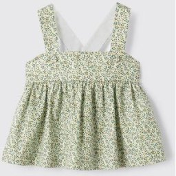 Il Gufo Top in cotone floreale Verde Taglia 4