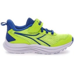 Sneakers Gialle Fluo e Blu con Velcro e Lacci Elastici Diadora Snipe 2 JR 32