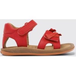 Camper Sandalo Twins in pelle con fiocchi applicati Rosso Taglia 22