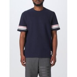 Thom Browne T-shirt con bande a righe Blue Taglia 4