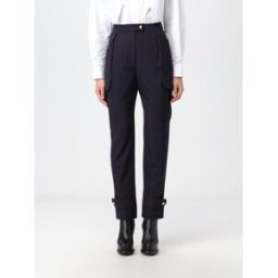 Mcqueen Pantalone in lana e cotone Blue Navy Taglia 40