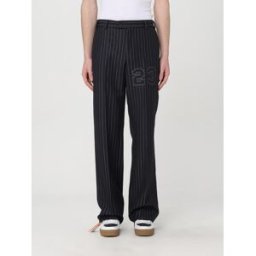 Off-White Pantalone in misto lana con stampa gessata Nero Taglia 48