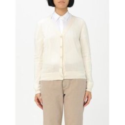 Tory Burch Cardigan in misto lana e seta Bianco Taglia M