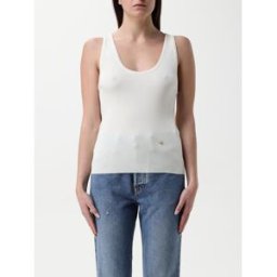 Moschino Top in lana e seta Bianco Taglia 40