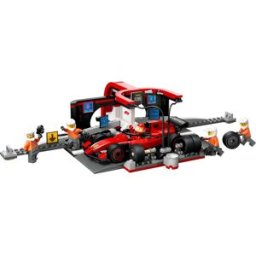 Lego Pitstop e meccanici con monoposto Ferrari F1