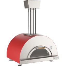 Forno a legna 1 Pizza con sportello in Vetro, di OVENEAT Rosso