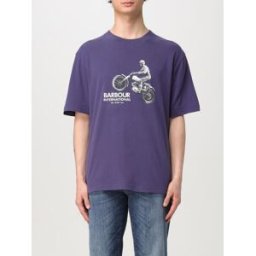 Barbour T-shirt in cotone con stampa grafica Bianco Taglia L