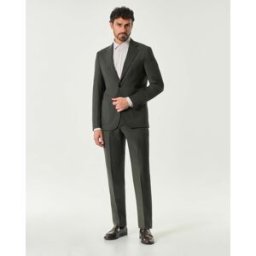 Colamarino Abito drop 7 in tela di lana stretch verde scuro