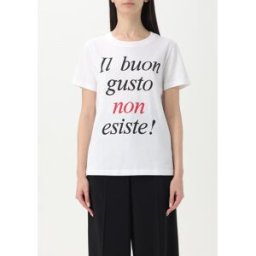 Moschino T-shirt in cotone con slogan Bianco Taglia XS