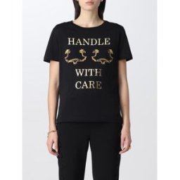 Moschino T-shirt con stampa laminata Nero Taglia 40
