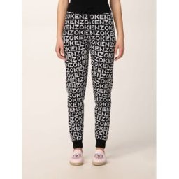 Kenzo Pantalone in misto cotone jacquard Nero Taglia M