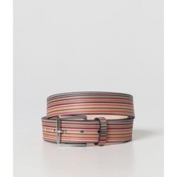 Paul Smith Cintura in pelle con stripes stampate all over Fantasia Taglia 75