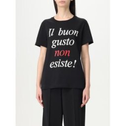 Moschino T-shirt in cotone con slogan Nero Taglia XS