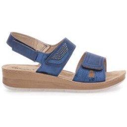 Sandali Blu con Fascia a Velcro e Sottopiede in Pelle INBLU 61 FC 40