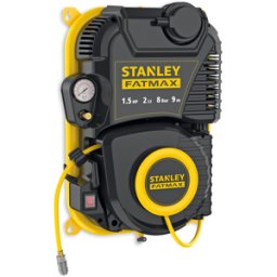 Stanley Wall Tech Pro - Compressore aria elettrico monofase a muro, oil-less - Motore 1.5 HP - 2 lt