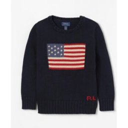 Ralph Lauren Maglia a girocollo bandiera in cotone Blue Navy Taglia 7