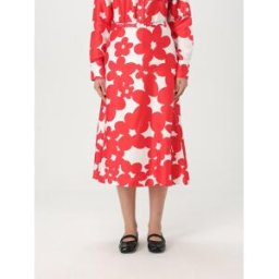 Marni Gonna svasata a fantasia floreale in seta Rosso Taglia 48