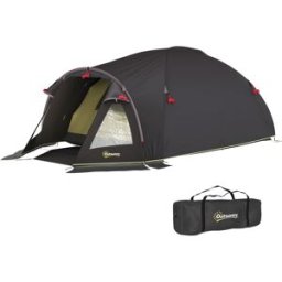 Outsunny Tenda a Tunnel per 2-4 Persone con Finestre Laterali e Gancio, in Poliestere 190T e PE, 3.3x1.9x1.2 m, Nero
