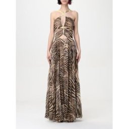 Just Cavalli Abito in crêpe animalier Marrone Taglia 44