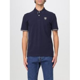 Blauer Polo in cotone con logo Blue Taglia L