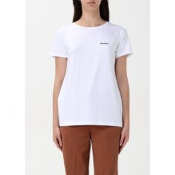 Barbour T-shirt in cotone con mini logo Bianco Taglia 8