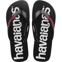 Havaianas Top Logomania nera con logo rosso